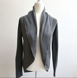 Express Gray Open-Front Women's Shawl Collar Sweater Suze M